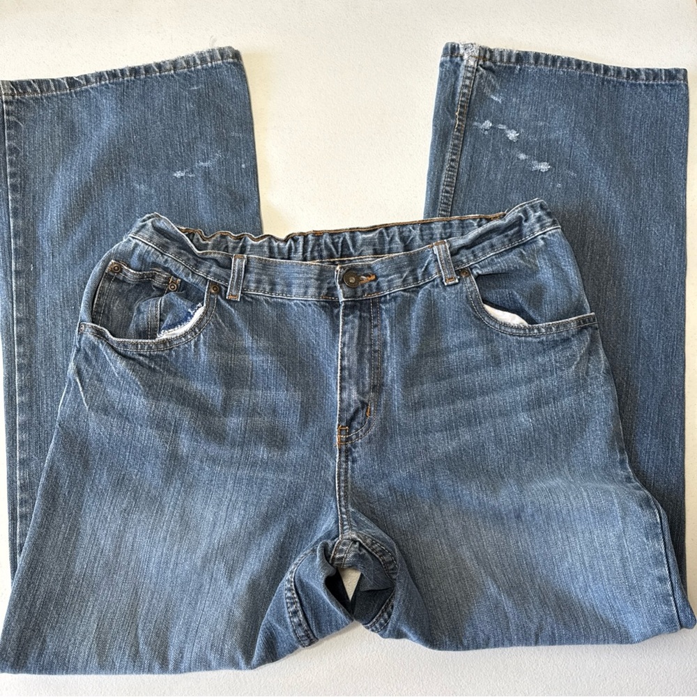 Vintage Faded Glory Jeans boys 16 mens 32‎ husky Wide Leg Baggy skater blue y2k